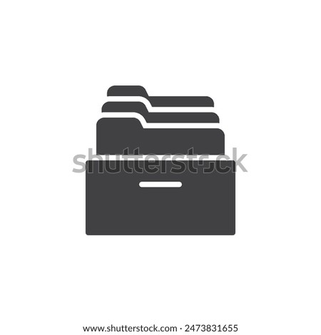 File folder archive vector icon. filled flat sign for mobile concept and web design. File Archive glyph icon. Document organizer symbol, logo illustration. Vector graphics