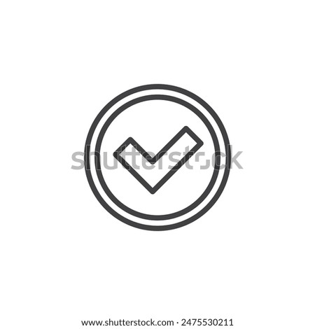 Validation, approval line icon. linear style sign for mobile concept and web design. Checkmark inside a circle outline vector icon. Symbol, logo illustration. Vector graphics