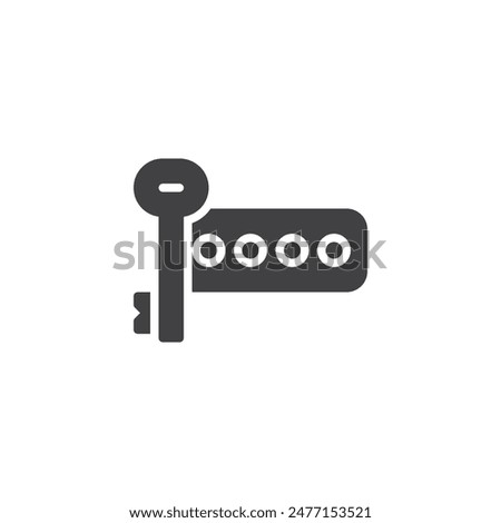 Key with a text field showing hidden characters vector icon. filled flat sign for mobile concept and web design. Password key glyph icon. Symbol, logo illustration. Vector graphics