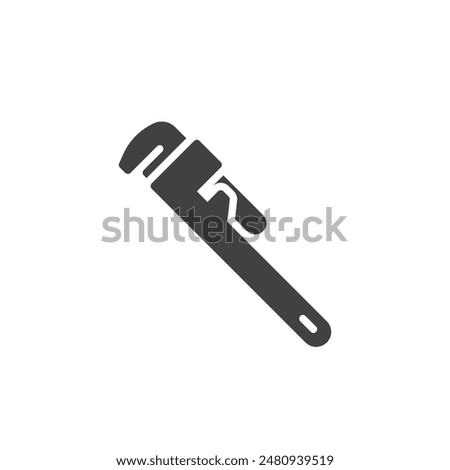 Pipe wrench tool vector icon. filled flat sign for mobile concept and web design. Pipe Wrench glyph icon. Symbol, logo illustration. Vector graphics