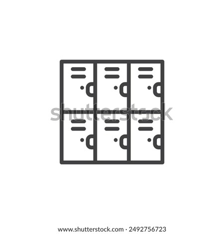 School locker line icon. linear style sign for mobile concept and web design. Locker outline vector icon. Symbol, logo illustration. Vector graphics