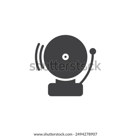 School bell ringing vector icon. filled flat sign for mobile concept and web design. School Bell glyph icon. Symbol, logo illustration. Vector graphics