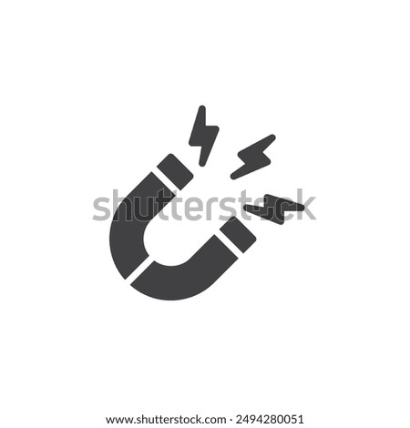 Magnetic field lines around a magnet vector icon. filled flat sign for mobile concept and web design. Magnetism glyph icon. Symbol, logo illustration. Vector graphics