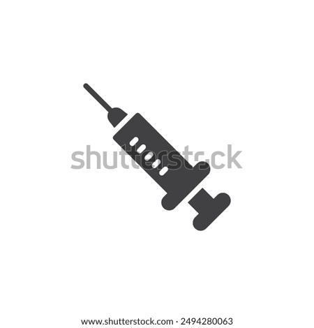 Syringe with needle vector icon. filled flat sign for mobile concept and web design. Medical Syringe glyph icon. Vaccination symbol, logo illustration. Vector graphics