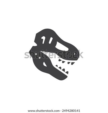 Dinosaur skull vector icon. filled flat sign for mobile concept and web design. Fossilized dinosaur bones glyph icon. Paleontology symbol, logo illustration. Vector graphics