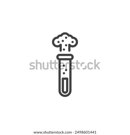 Test tube with smoke line icon. linear style sign for mobile concept and web design. Bubbling test tube outline vector icon. Science Experiment symbol, logo illustration. Vector graphics