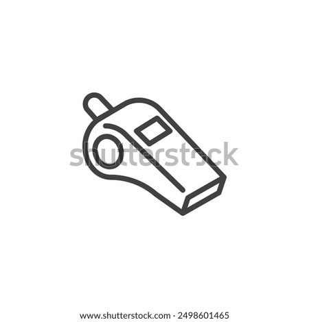 PE Whistle line icon. linear style sign for mobile concept and web design. Whistle outline vector icon. Physical education symbol, logo illustration. Vector graphics