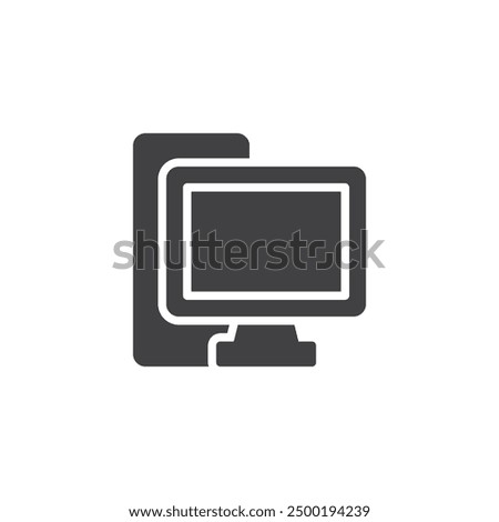 Computer monitor vector icon. filled flat sign for mobile concept and web design. Desktop computer glyph icon. Symbol, logo illustration. Vector graphics