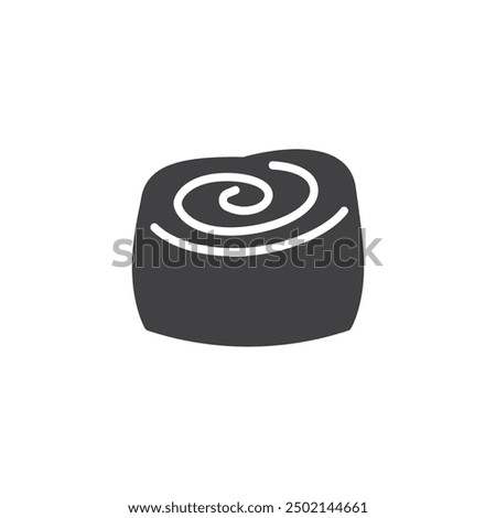 Spiral shaped cinnamon roll vector icon. filled flat sign for mobile concept and web design. Cinnamon Roll glyph icon. Symbol, logo illustration. Vector graphics