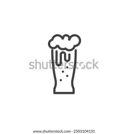 Pint Glass line icon. linear style sign for mobile concept and web design. Pint glass filled with beer outline vector icon. Symbol, logo illustration. Vector graphics