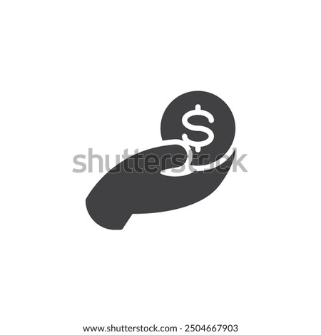 Hands giving money vector icon. filled flat sign for mobile concept and web design. Financial Aid glyph icon. Symbol, logo illustration. Vector graphics