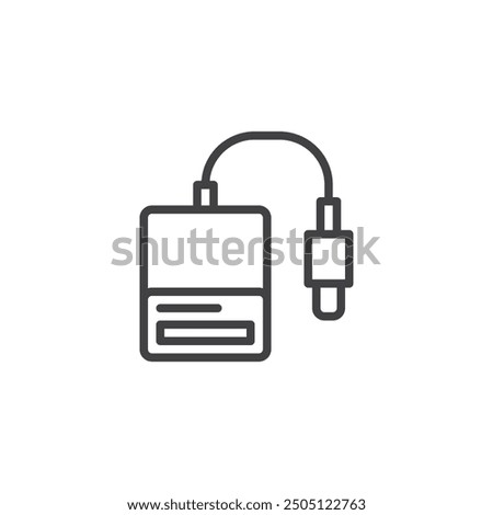 SD Card Reader line icon. linear style sign for mobile concept and web design. USB SD card reader outline vector icon. Symbol, logo illustration. Vector graphics