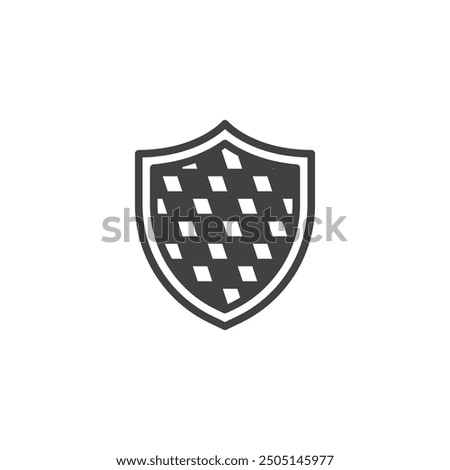 Bavarian Shield line icon. linear style sign for mobile concept and web design. Checkered Shield outline vector icon. Symbol, logo illustration. Vector graphics