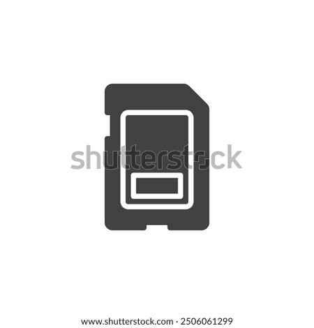 SD memory card vector icon. filled flat sign for mobile concept and web design. Memory Card glyph icon. Symbol, logo illustration. Vector graphics