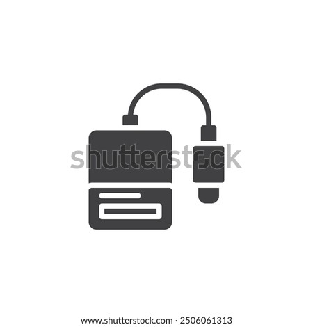 USB SD card reader vector icon. filled flat sign for mobile concept and web design. SD Card Reader glyph icon. Symbol, logo illustration. Vector graphics