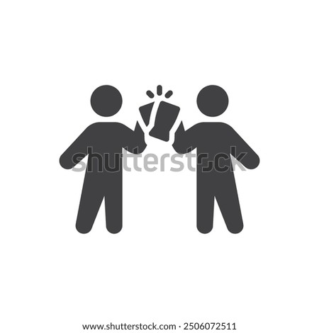 Two person raising their beer mugs vector icon. filled flat sign for mobile concept and web design. Oktoberfest Cheers glyph icon. Symbol, logo illustration. Vector graphics