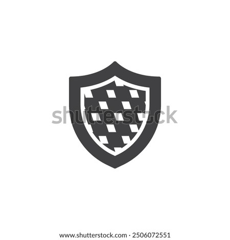 Checkered Shield vector icon. filled flat sign for mobile concept and web design. Bavarian Shield glyph icon. Symbol, logo illustration. Vector graphics