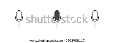 Microphone different style icon set. Line, glyph and filled outline colorful version, outline and filled vector sign. Mic symbol, logo illustration. Vector graphics