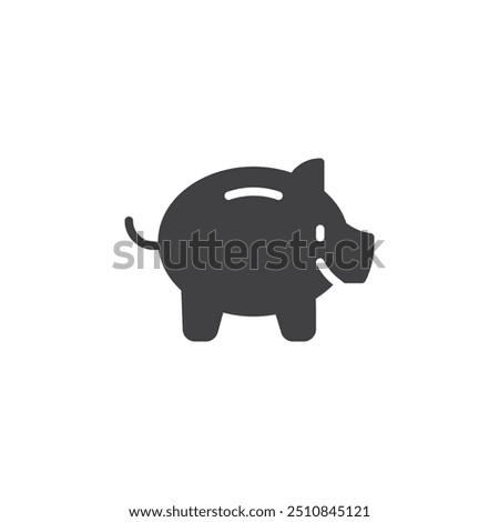 Piggy bank vector icon. filled flat sign for mobile concept and web design. Money Savings glyph icon. Symbol, logo illustration. Vector graphics