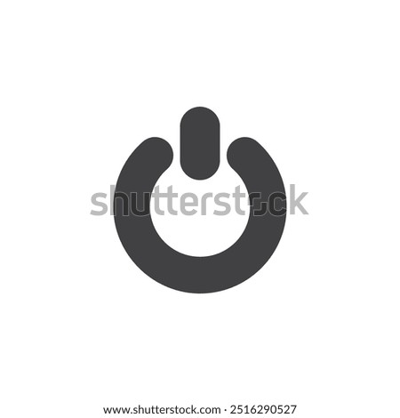 Circular power button vector icon. filled flat sign for mobile concept and web design. Power Button glyph icon. Symbol, logo illustration. Vector graphics