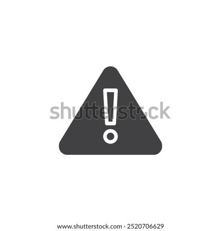 Triangle with an exclamation mark vector icon. filled flat sign for mobile concept and web design. Warning Notification glyph icon. Warning or critical alert symbol, logo illustration. Vector graphics