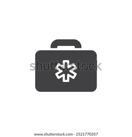 Medical cross on a box vector icon. Filled flat sign for mobile concept and web design. First Aid Kit glyph icon. Medical assistance symbol, logo illustration. Vector graphics.