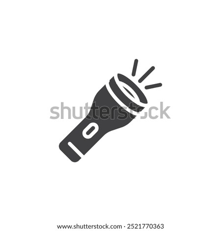 Flashlight vector icon. Filled flat sign for mobile concept and web design. Emergency Lighting glyph icon. Symbol, logo illustration. Vector graphics