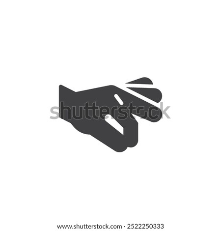 Hand showing pinching motion vector icon. Filled flat sign for mobile concept and web design. Pinching Gesture glyph icon. Zooming or adjustment symbol, logo illustration. Vector graphics