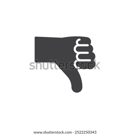 Hand showing a thumbs-down gesture vector icon. Filled flat sign for mobile concept and web design. Thumbs Down glyph icon. Disapproval or disagreement symbol, logo illustration. Vector graphics