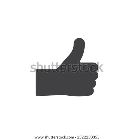 Hand showing a thumbs-up gesture vector icon. Filled flat sign for mobile concept and web design. Thumbs Up glyph icon. Approval or agreement symbol, logo illustration. Vector graphics