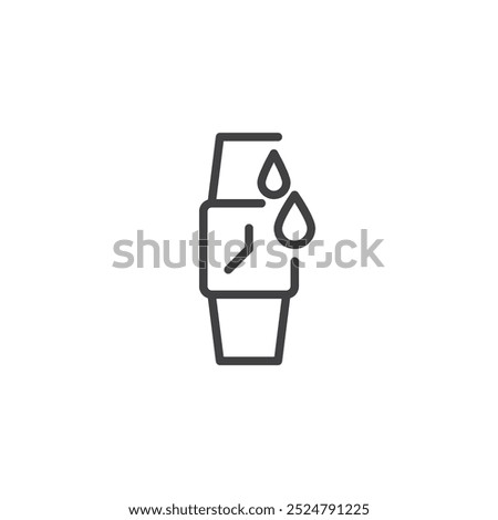 Waterproof Watch line icon. linear style sign for mobile concept and web design. Watch with water droplets outline vector icon. Symbol, logo illustration. Vector graphics