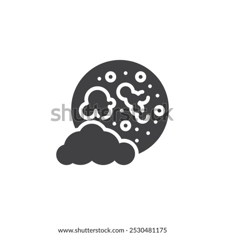 Full moon and cloud vector icon. filled flat sign for mobile concept and web design. Full Moon glyph icon. Night symbol, logo illustration. Vector graphics