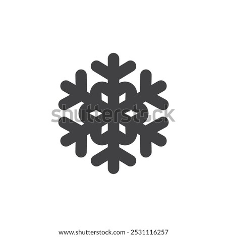 Snowflake vector icon. filled flat sign for mobile concept and web design. Christmas Snowflake glyph icon. Winter symbol, logo illustration. Vector graphics