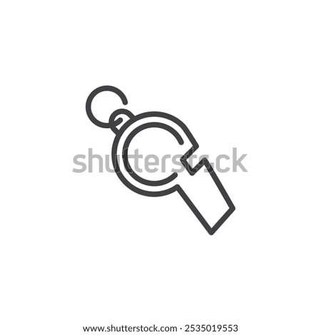 Firefighter's Whistle line icon. linear style sign for mobile concept and web design. Whistle outline vector icon. Symbol, logo illustration. Vector graphics