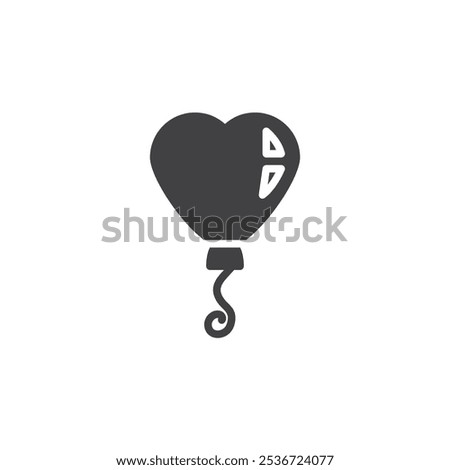 Heart shape balloon vector icon. filled flat sign for mobile concept and web design. Heart Balloon glyph icon. Valentines day symbol, logo illustration. Vector graphics