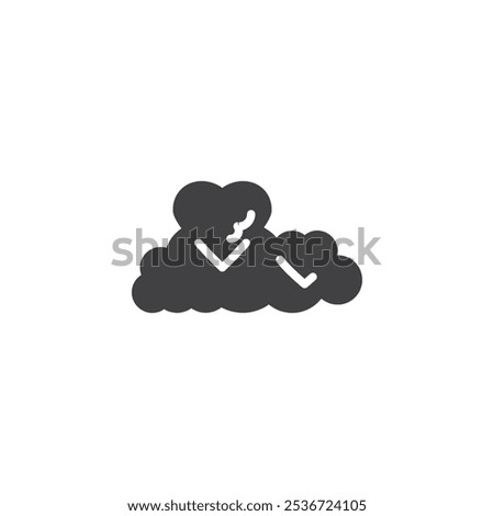 Heart shape cloud vector icon. filled flat sign for mobile concept and web design. Heart Cloud glyph icon. Love symbol, logo illustration. Vector graphics