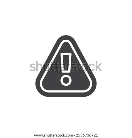 Attention symbol vector icon. filled flat sign for mobile concept and web design. Hazard Sign glyph icon. Warning and caution symbol, logo illustration. Vector graphics