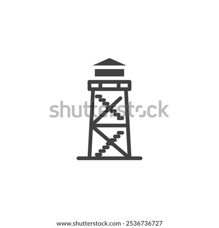 Fire watch tower vector icon. filled flat sign for mobile concept and web design. Fire lookout tower glyph icon. Symbol, logo illustration. Vector graphics