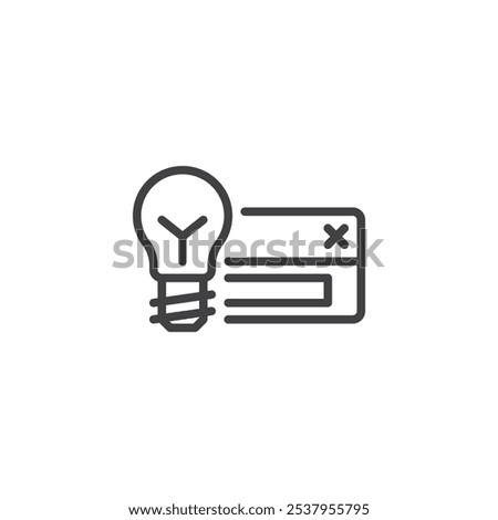 Tooltip line icon. linear style sign for mobile concept and web design. Tooltip outline vector icon. Symbol, logo illustration. Vector graphics