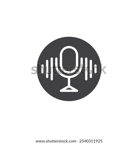 Interaction via voice command vector icon. filled flat sign for mobile concept and web design. Voice User Interface glyph icon. Hands free usability symbol, logo illustration. Vector graphics