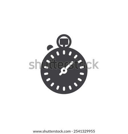 Stopwatch chronometer vector icon. filled flat sign for mobile concept and web design. Stopwatch glyph icon. Time measurement symbol, logo illustration. Vector graphics