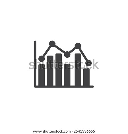 Bar chart diagram vector icon. filled flat sign for mobile concept and web design. Statistical Process glyph icon. Symbol, logo illustration. Vector graphics