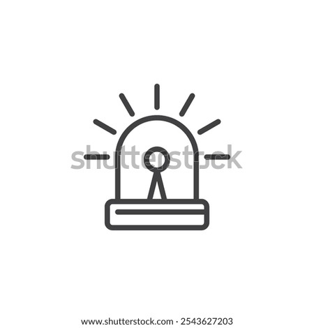 Security Alarm line icon. linear style sign for mobile concept and web design. Alert Siren outline vector icon. Symbol, logo illustration. Vector graphics