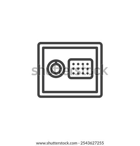 Security Vault line icon. linear style sign for mobile concept and web design. Safe box with keypad outline vector icon. Symbol, logo illustration. Vector graphics