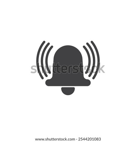 Ringing bell vector icon. filled flat sign for mobile concept and web design. Alarm Bell glyph icon. Alert and emergency response symbol, logo illustration. Vector graphics