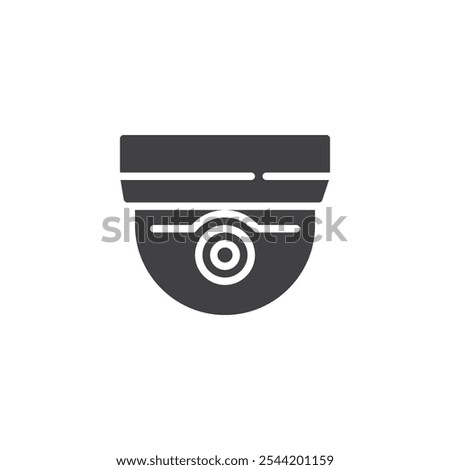 Ceiling mounted dome camera vector icon. filled flat sign for mobile concept and web design. Security Camera Dome glyph icon. 360 degree surveillance symbol, logo illustration. Vector graphics