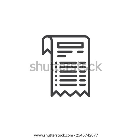 Payment Check line icon. linear style sign for mobile concept and web design. Payment receipt outline vector icon. Symbol, logo illustration. Vector graphics