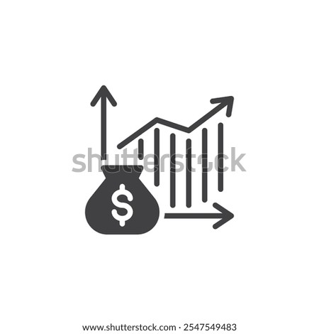 Efficiency and cost savings vector icon. filled flat sign for mobile concept and web design. Cost Analysis glyph icon. Symbol, logo illustration. Vector graphics