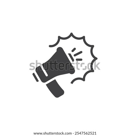 Megaphone speech vector icon. filled flat sign for mobile concept and web design. Megaphone promotion glyph icon. Special offers, promotions symbol, logo illustration. Vector graphics