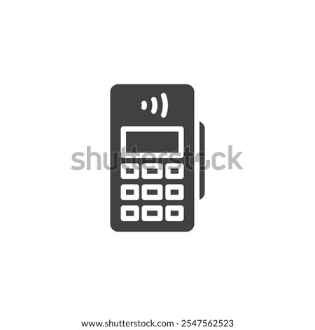 Payment device vector icon. filled flat sign for mobile concept and web design. Payment Terminal glyph icon. Checkout process symbol, logo illustration. Vector graphics